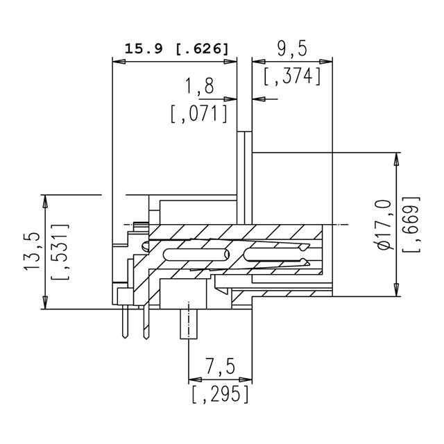 T 3397 600 Amphenol Tuchel Industrial  Conjuntos de conectores circulares